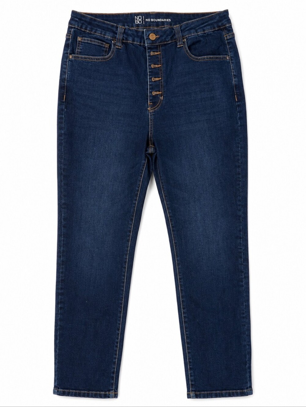 No Boundaries Dark Blue Button-Fly Jeans